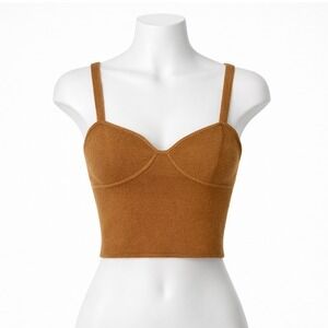 NEW Aritzia Wilfred Sicily Bustier Sweater Knit Crop Top Women's Size Medium